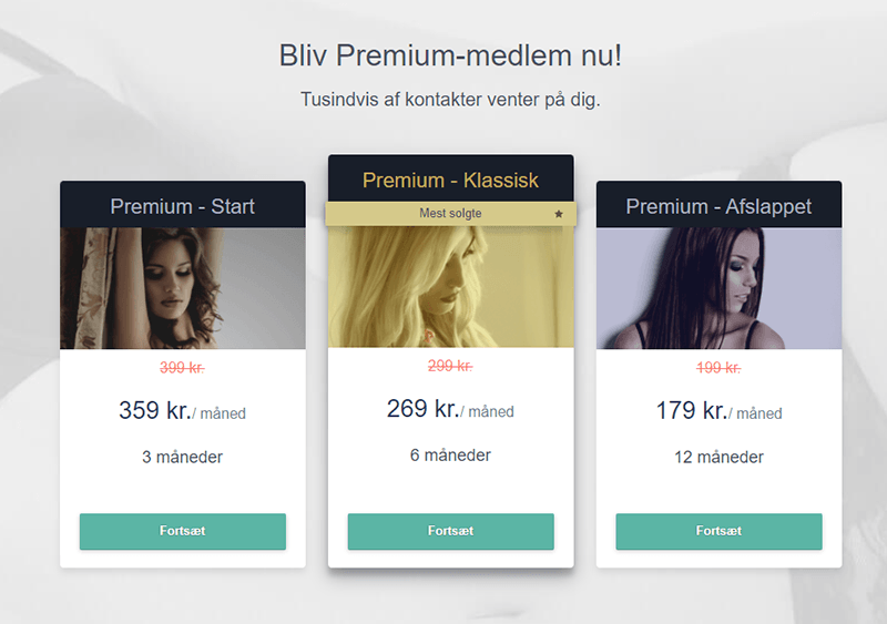 Priser for Premium-medlemskab